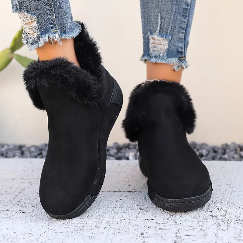 NEW ARRIVAL 70% OFF - Women's Winter Slip-On Plush Faux Fur-like Lining Boots