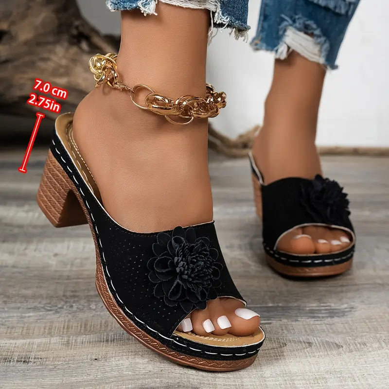 Women's Floral High Heel Sandals