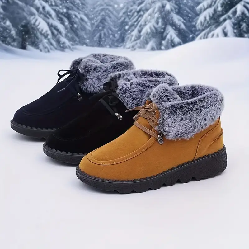 Women's Winter Fleece Lining Thickened Warm Short Boots