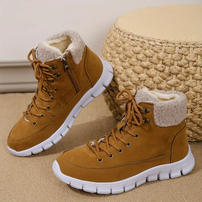 New Anti-slip Warm Lace-up Side Zipper Short Boots