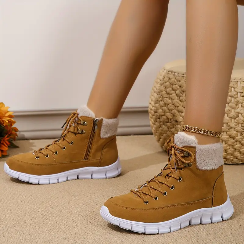 New Anti-slip Warm Lace-up Side Zipper Short Boots