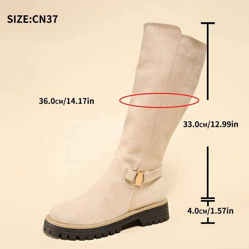 Thick Anti-Slip Rubber Sole Knee High Boots