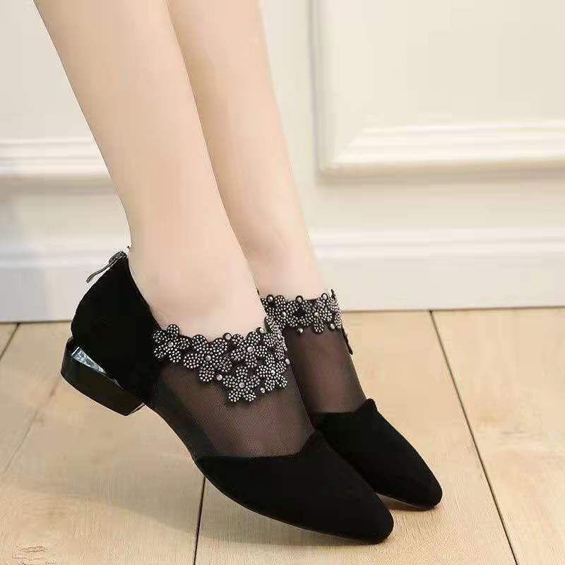50% OFF - Rhinestone Hollow Heel Shoes