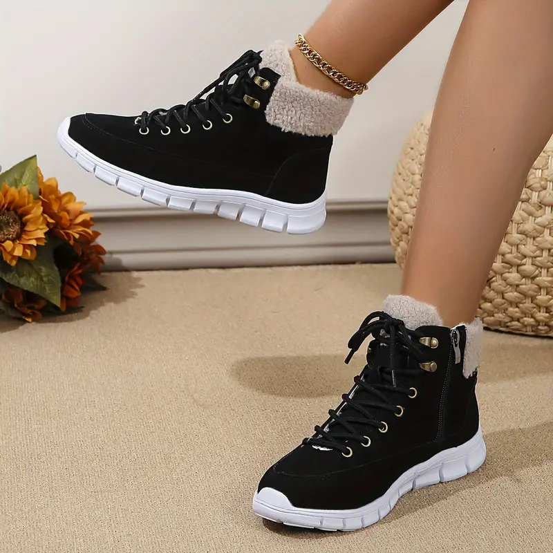 New Anti-slip Warm Lace-up Side Zipper Short Boots