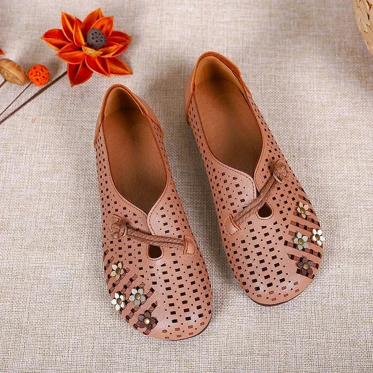 Women's Cutout Moccasin Retro Shoes