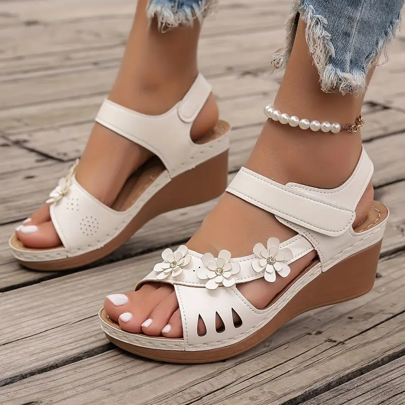Vibrant Solid Color Wedge Sandals