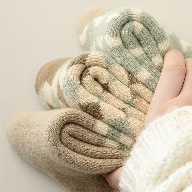 4 Pairs Women's Mid-Calf Fleece-Lined Socks