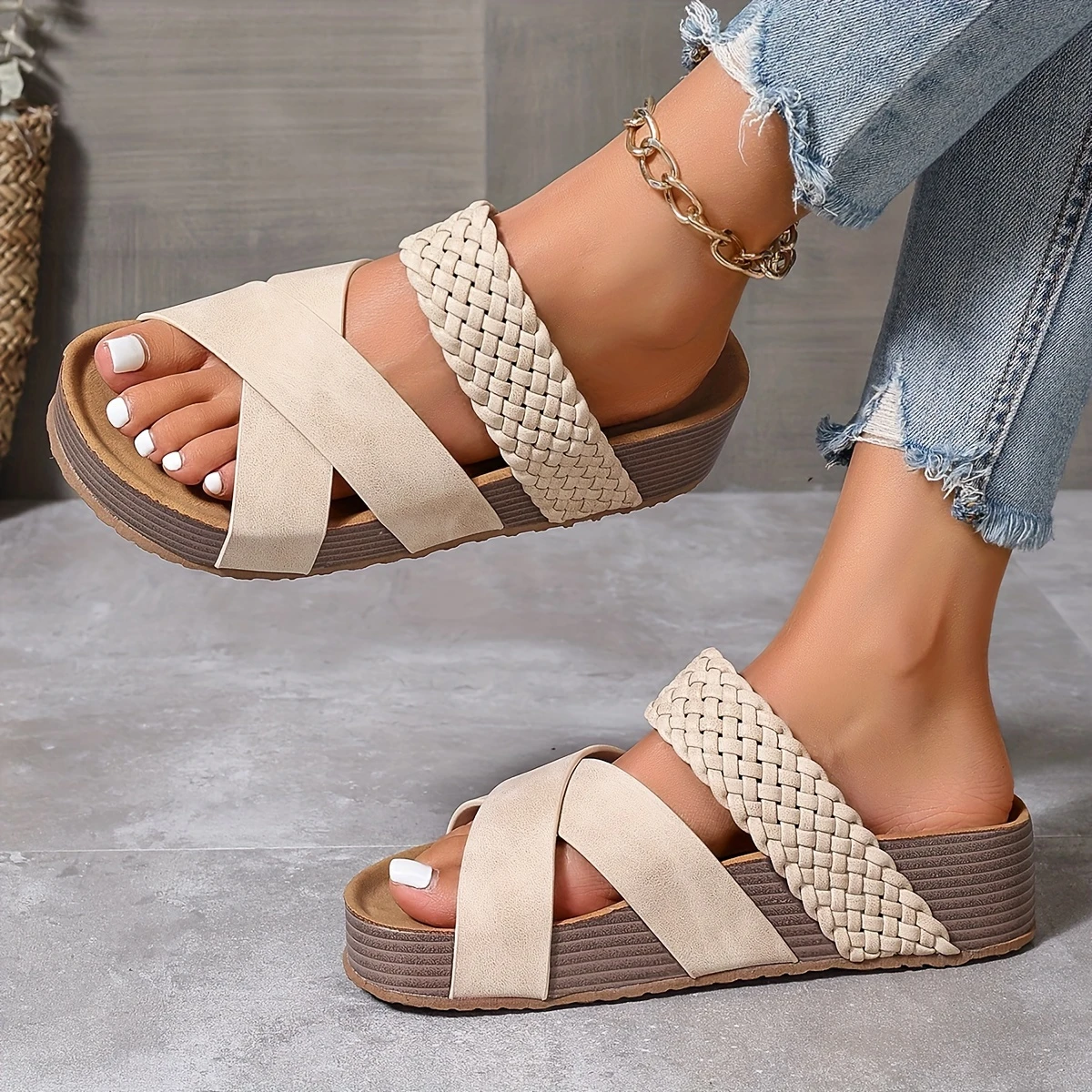 Thick Sole Platform Summer Slide Sandals