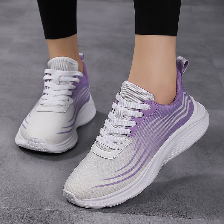 Women's Candy Color Lace-Up Mesh Sneakers