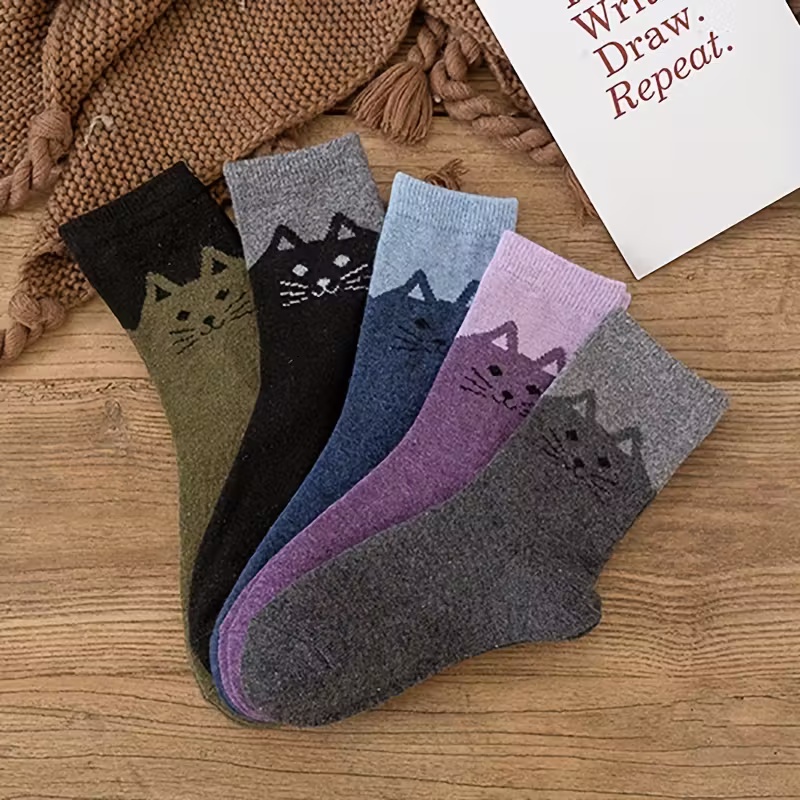 5 Pairs Women's Wool Thermal Socks