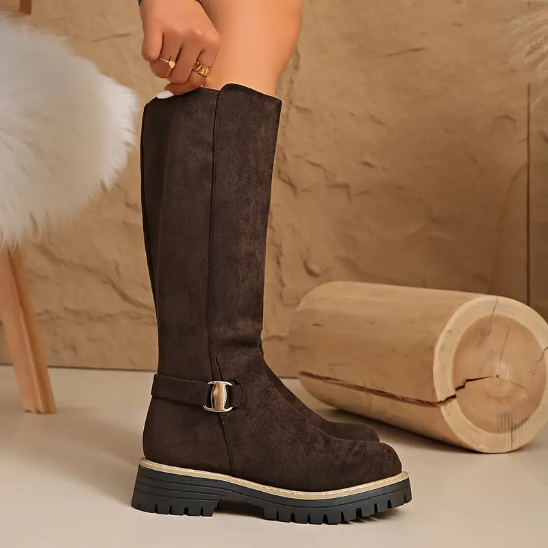 Thick Anti-Slip Rubber Sole Knee High Boots