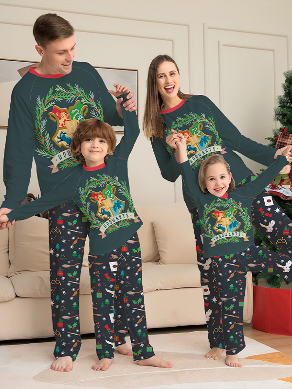 Christmas Cartoon Pattern Printed Parent-child Home Clothes