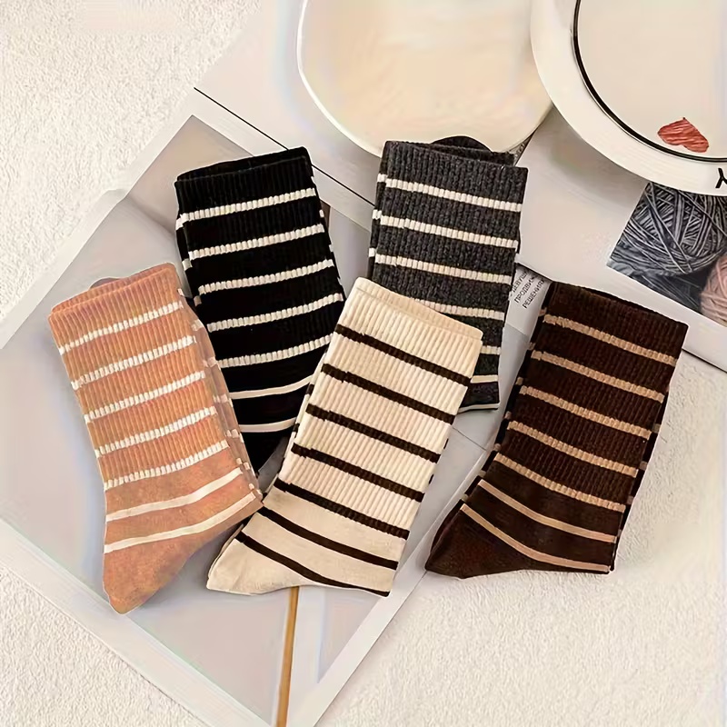 5 Pairs of Women's Striped Socks