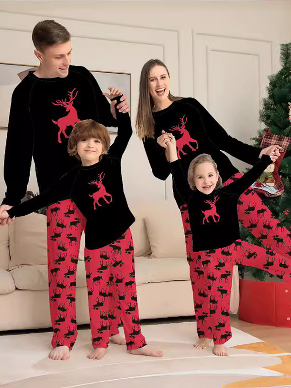 Deer Print Christmas Parent-child Outfit Home Clothes