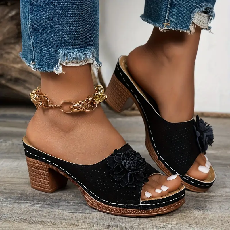 Women's Floral High Heel Sandals