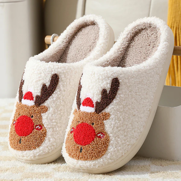 New comfortable home Santa style winter cotton slippers