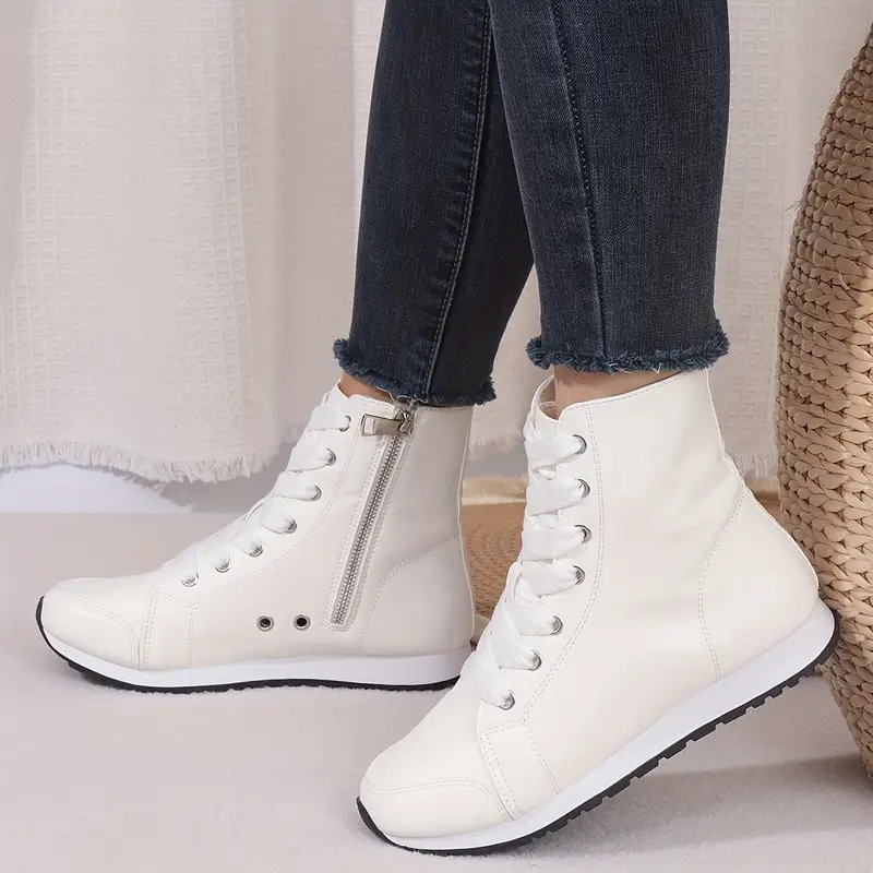 Zipper Lace-Up Comfortable Breathable Sports Ankle Boots