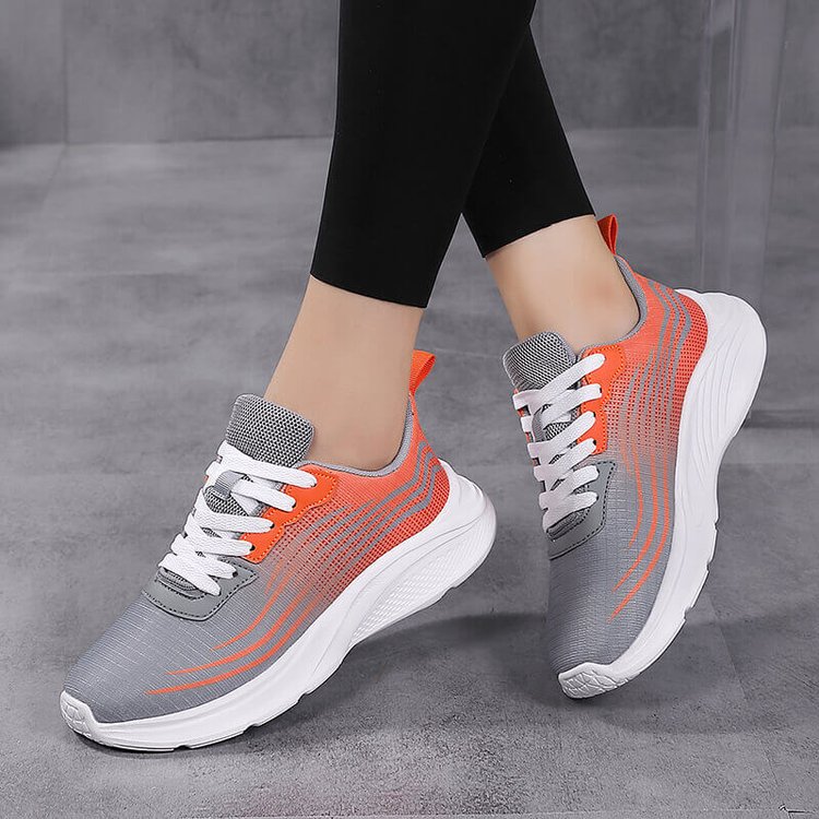 Women's Candy Color Lace-Up Mesh Sneakers