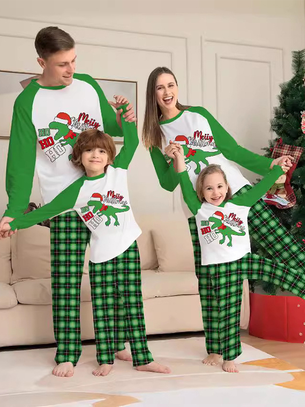 Christmas Santa Hat Printed Parent-Child Home Clothes