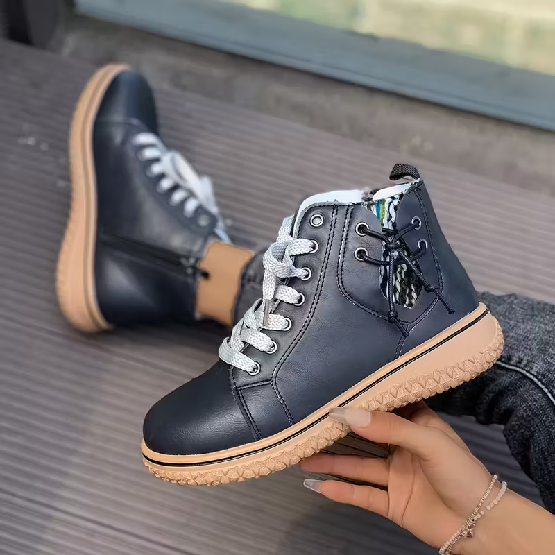 Women's Comfortable Lace-Up Thick Sole Ankle Boots