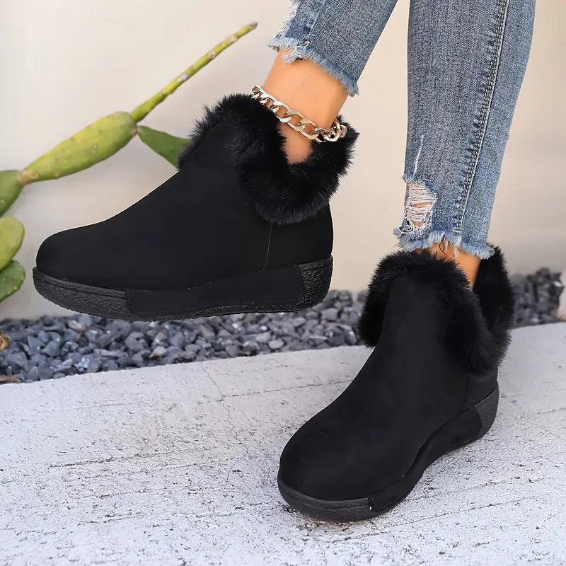 NEW ARRIVAL 70% OFF - Women's Winter Slip-On Plush Faux Fur-like Lining Boots