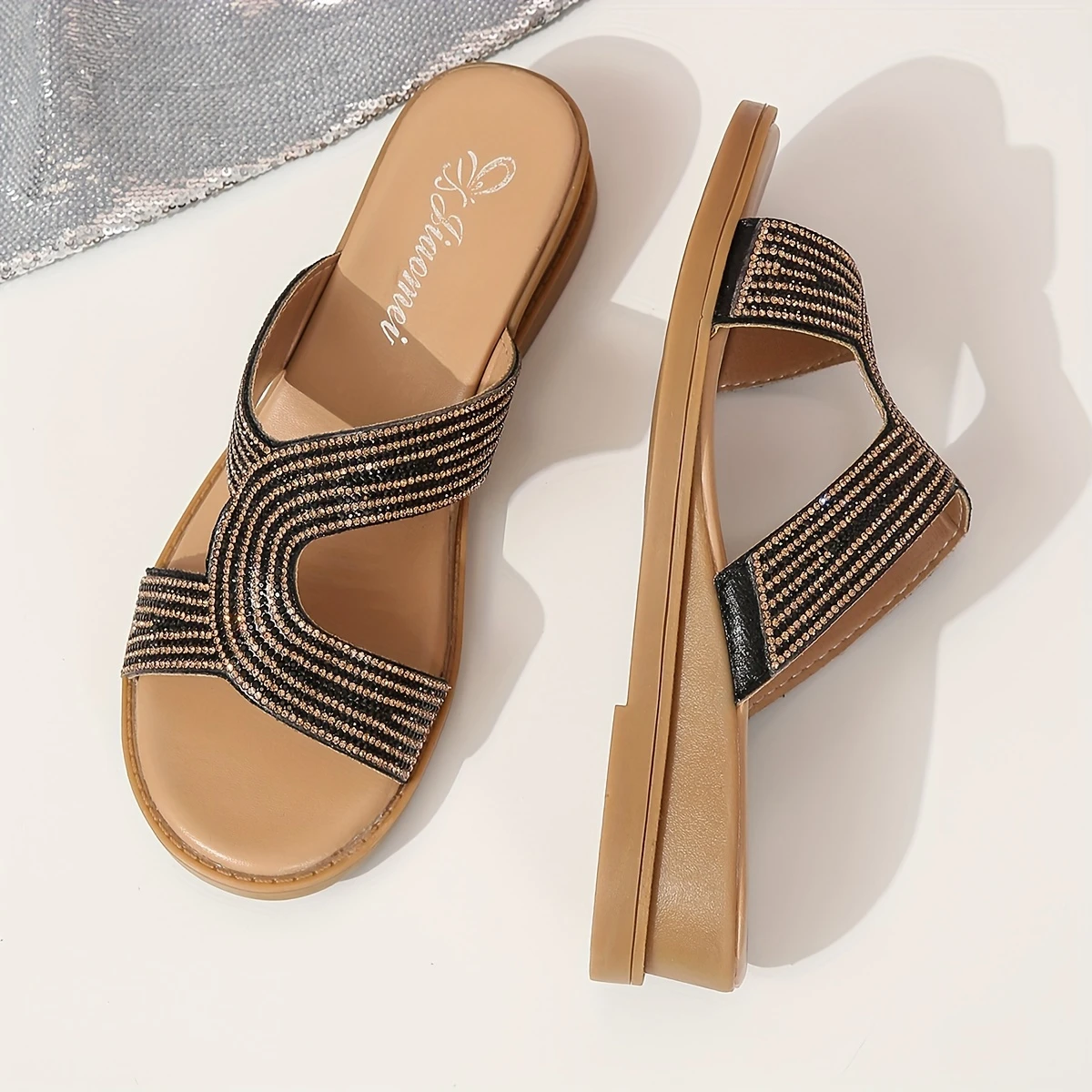 Stylish Women's Rhinestone Open Toe Summer Sandals