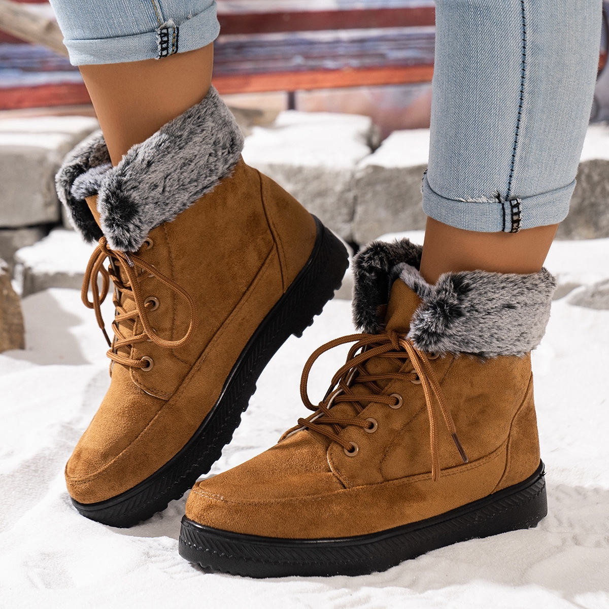 Women's Warm Lined Interior Breathable Winter Boots