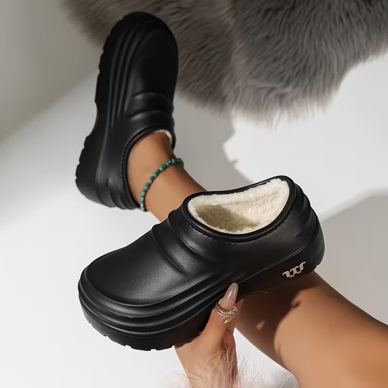 Casual Fuzzy Lining Non-Slip Thick Sole Slip-On EVA Work Shoes 
