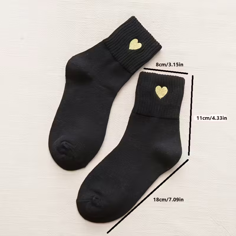 5 Pairs Women's Heart-Shaped Toe Socks