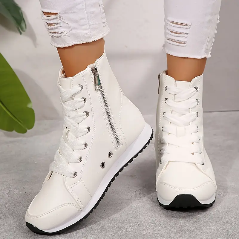 Zipper Lace-Up Comfortable Breathable Sports Ankle Boots