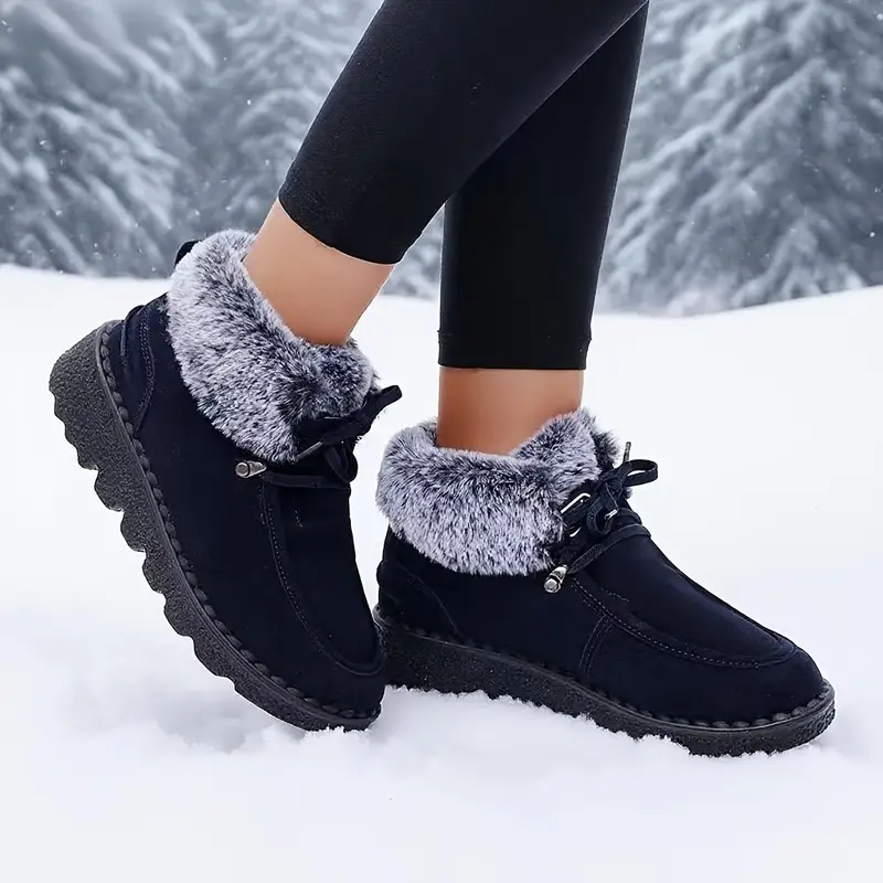 Women's Winter Fleece Lining Thickened Warm Short Boots