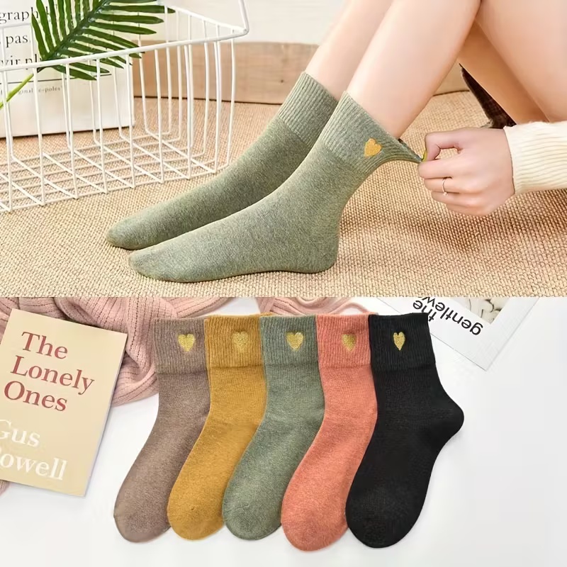 5 Pairs Women's Heart-Shaped Toe Socks