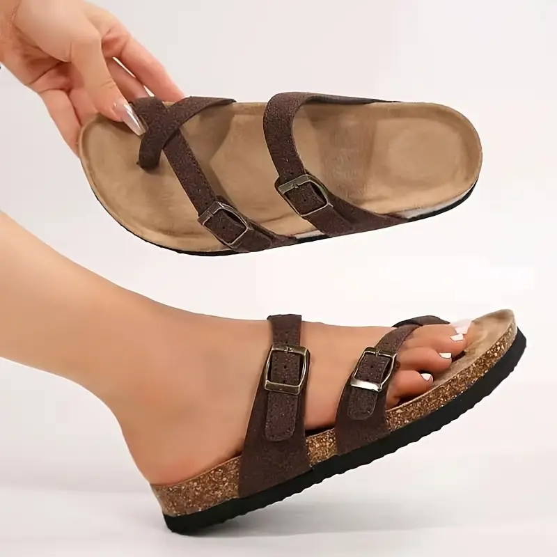 Women's Flat Cork Toe Post Sandals