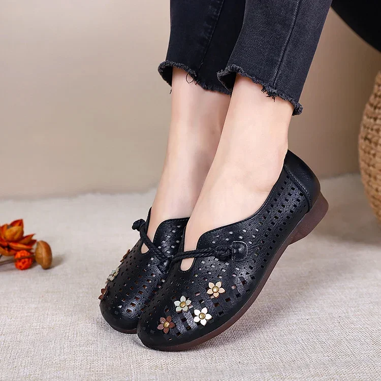 Women's Cutout Moccasin Retro Shoes