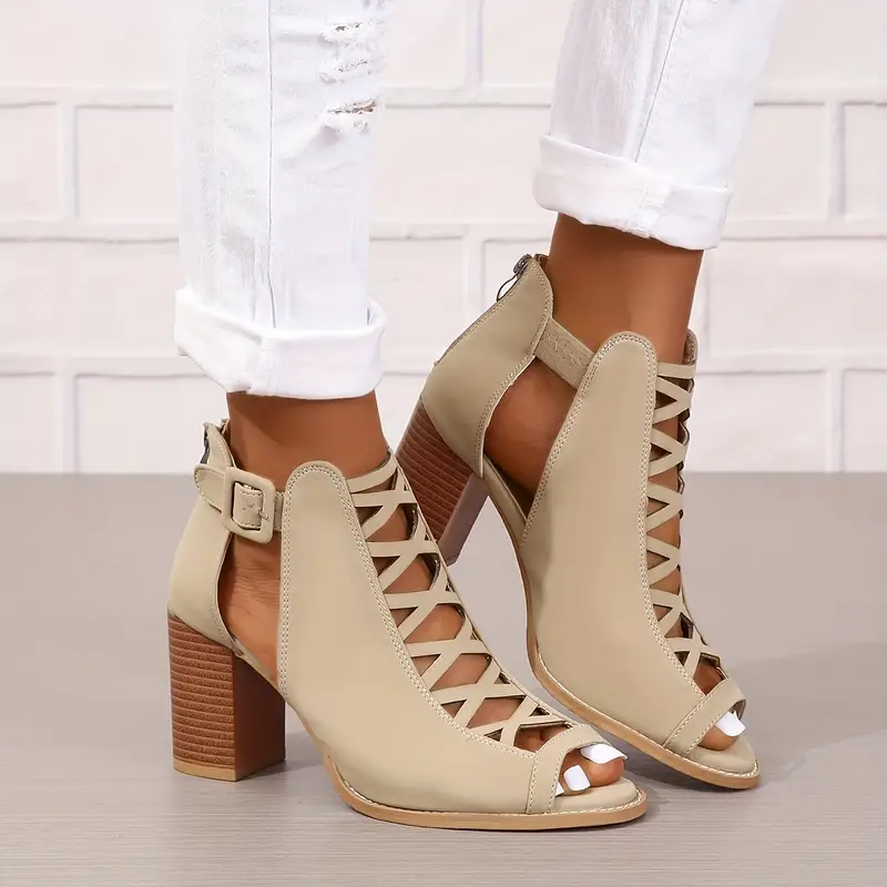 Women's Brown Faux Cover Ankle Sandals