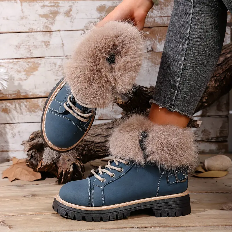 Women's Winter Lace-Up Closure Comfortable Ankle Boots