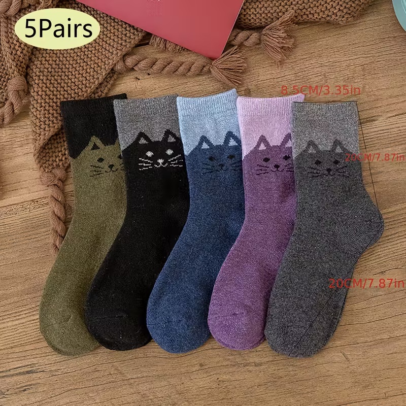 5 Pairs Women's Wool Thermal Socks