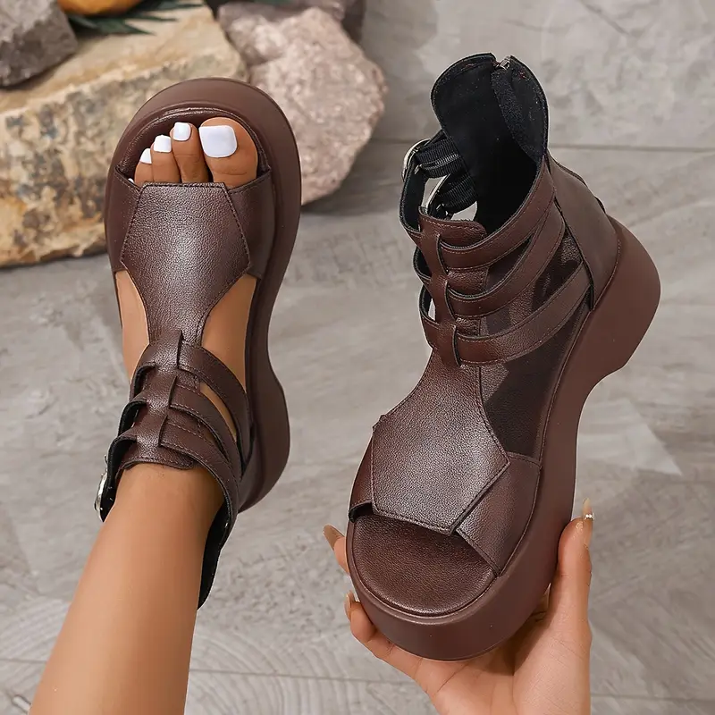 Comfortable Chunky Wedge Heel Sandals