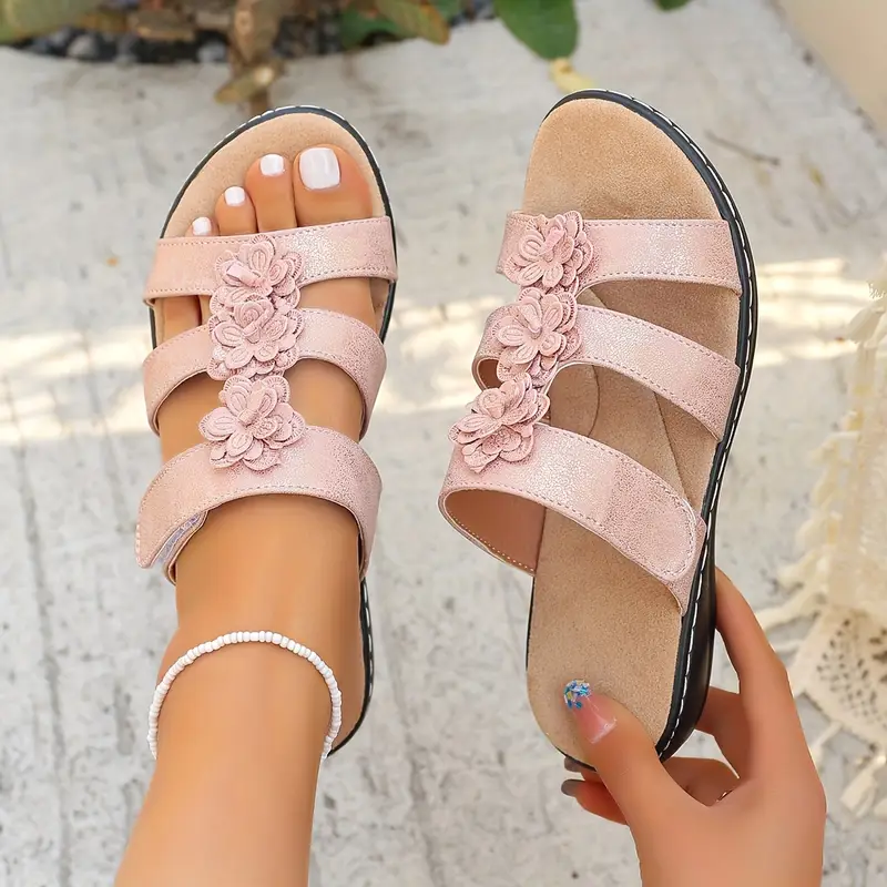 Women's Summer Flat Lightweight and Breathable Sandals , Casual Outdoor Shoes for Commuting or Vacation