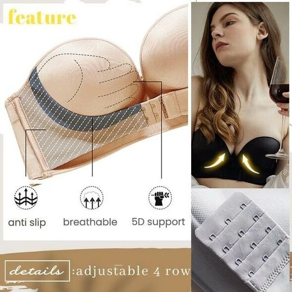 Invisible Strapless Non-slip Sexy No Steel Ring Tube Top