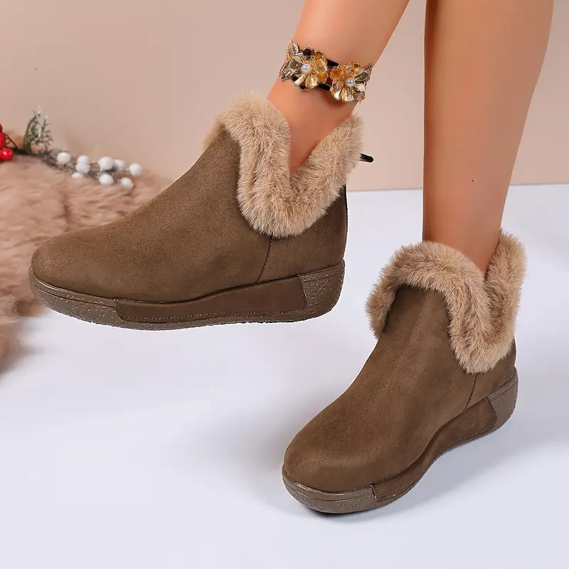 NEW ARRIVAL 70% OFF - Women's Winter Slip-On Plush Faux Fur-like Lining Boots
