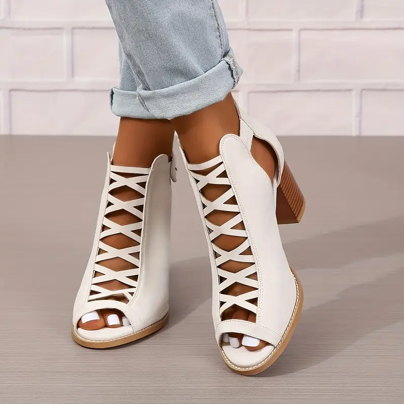Women's Brown Faux Cover Ankle Sandals