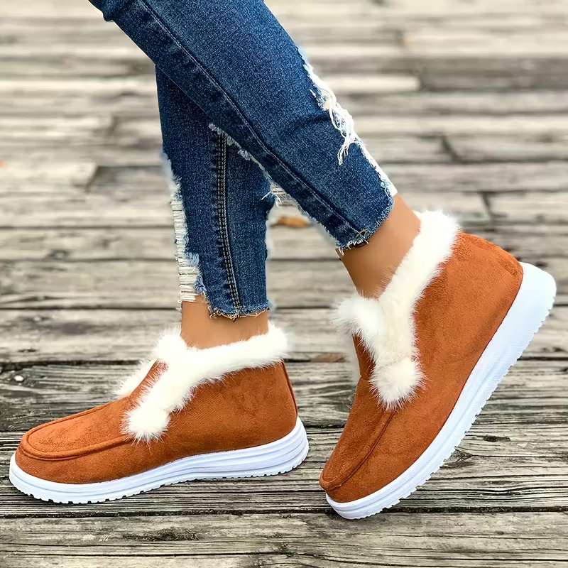 Women' Winter Warm Slip-On Ankle Boots