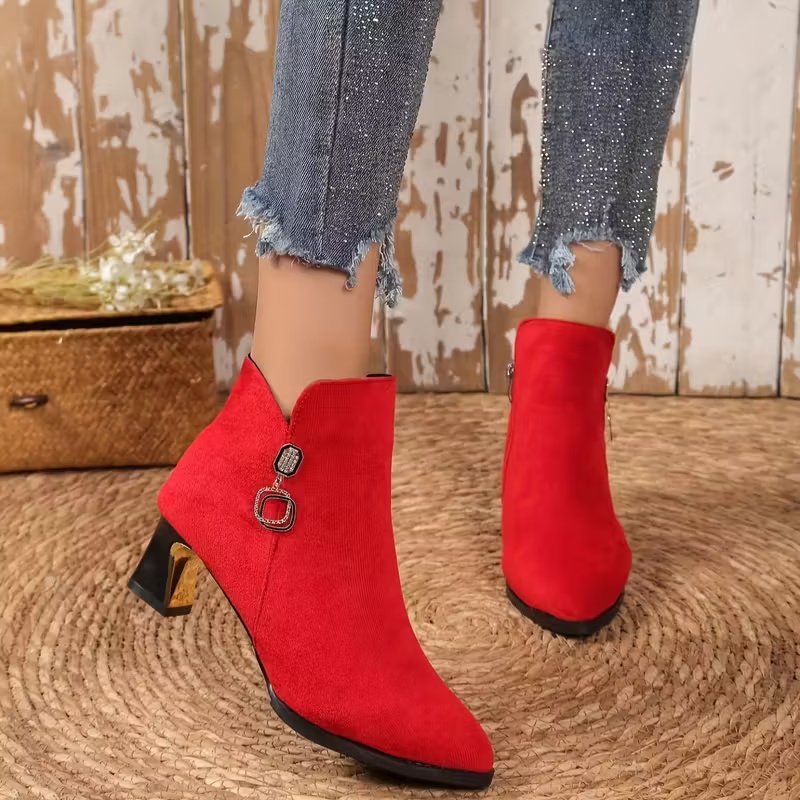Women's Elegant Chelsea Plush Lining Ankle Boots