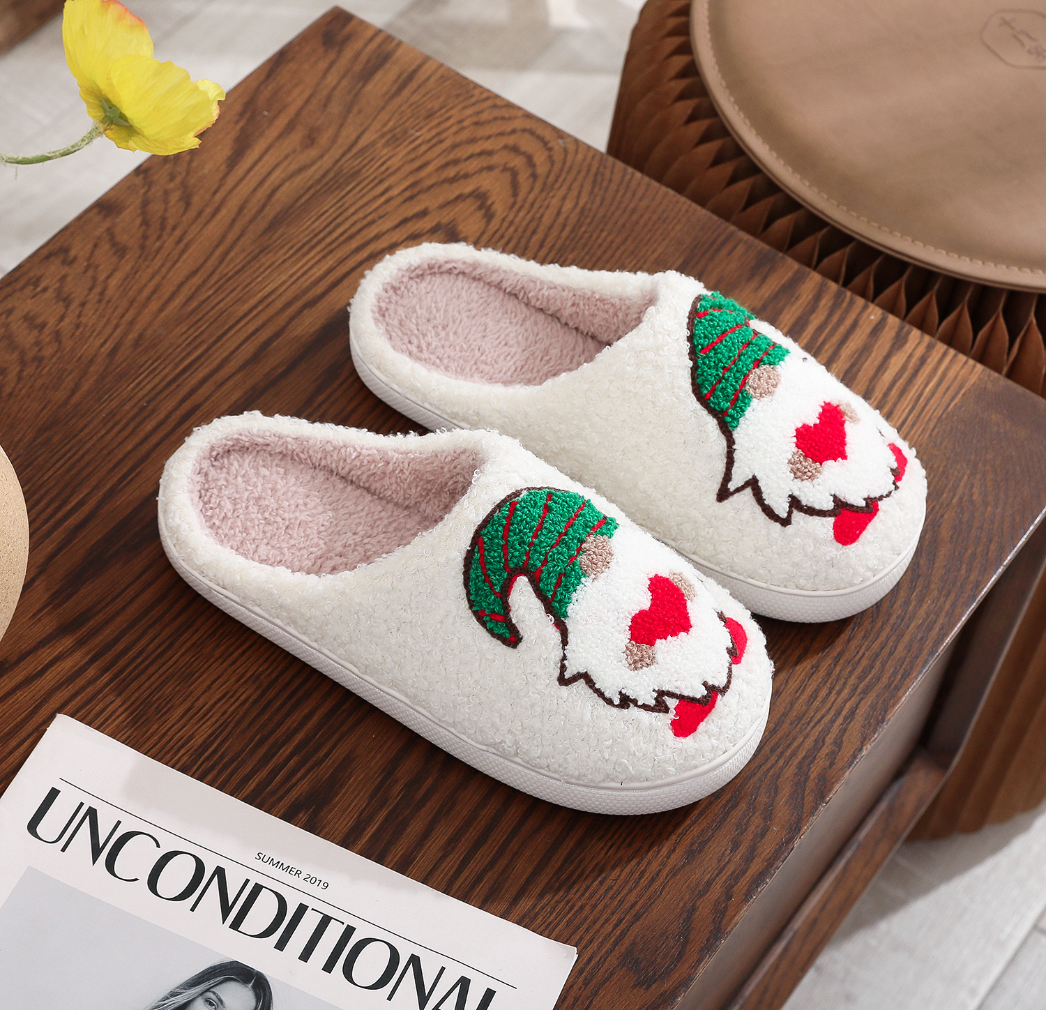 Santa Claus Couple Cotton Slippers