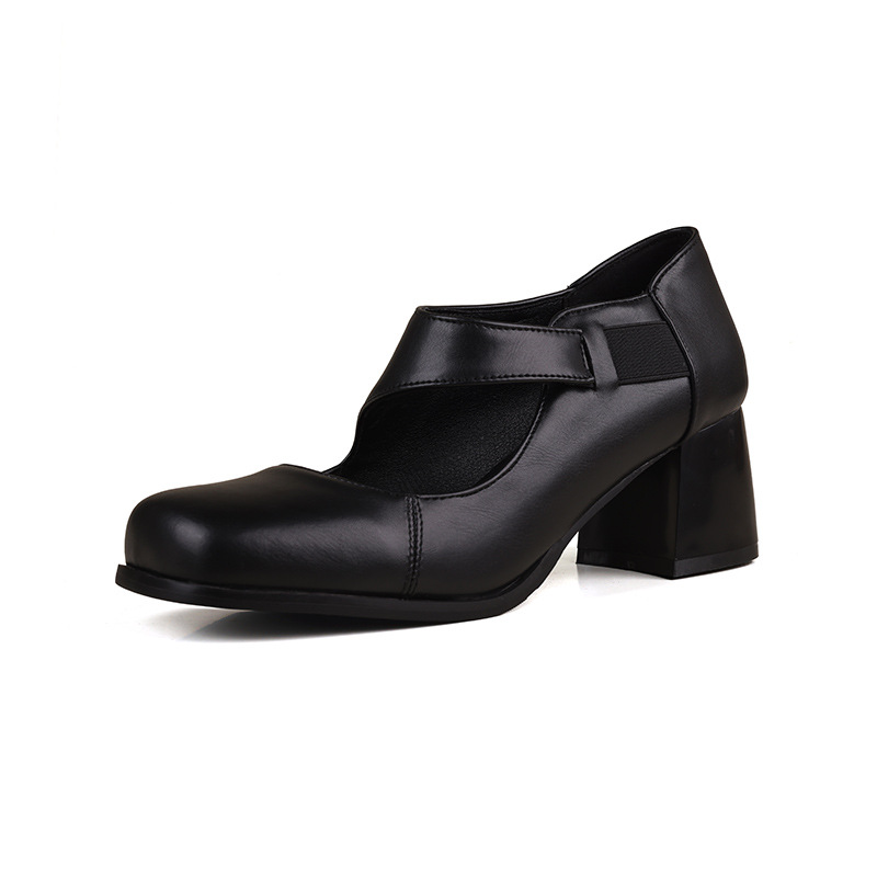 Women's Comfortable French Retro Chunky Heels Mary Jane Shoes