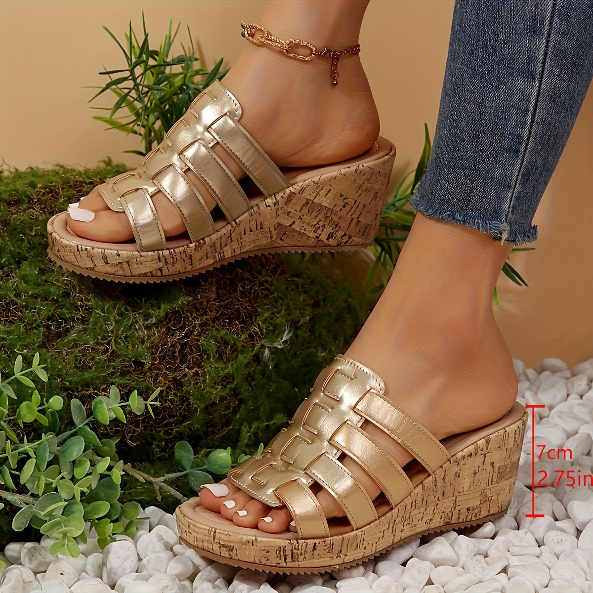Orthopedic Woven Roman Platform Sandals