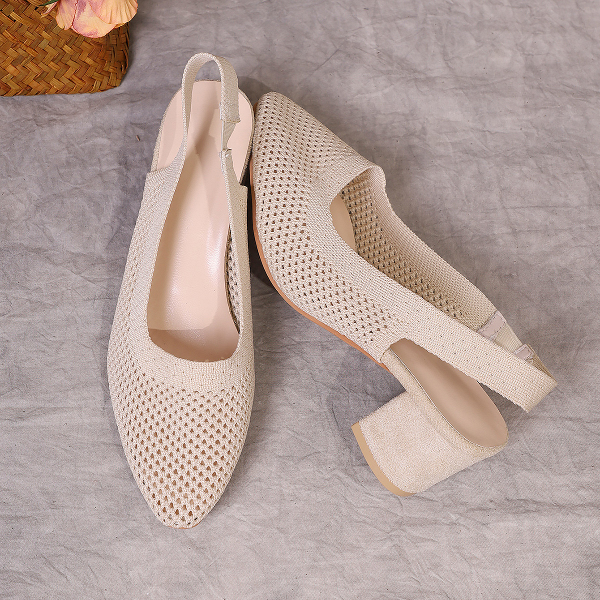 Breathable High-Heel Slipper Sandals for Women