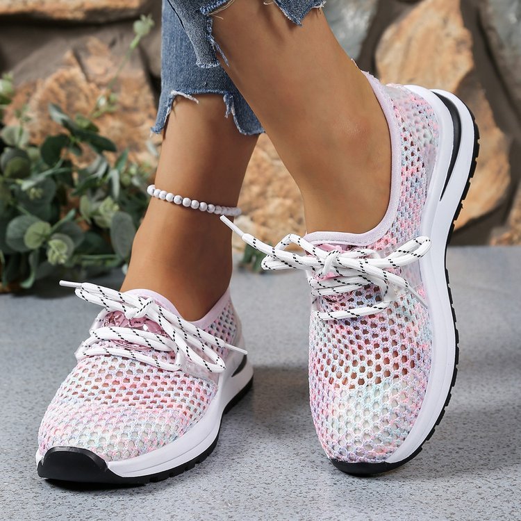 Casual Trendy Flat Mesh Fly Woven Breathable Shoes