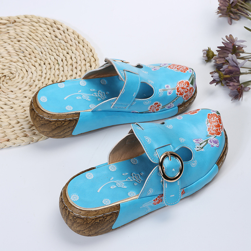 Thick-soled Ethnic Style Candy-colored Beach Flip-flops